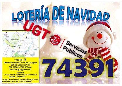 Lotería de Navidad de UGT Servicios Públicos